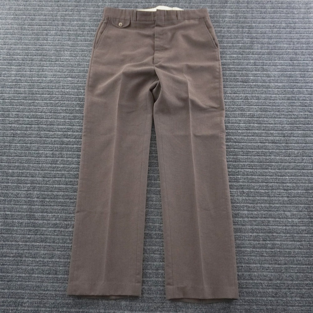 Vintage 70s Haggar Dress Pants Mens 34x33 Brown Straight Leg USA Made Talon